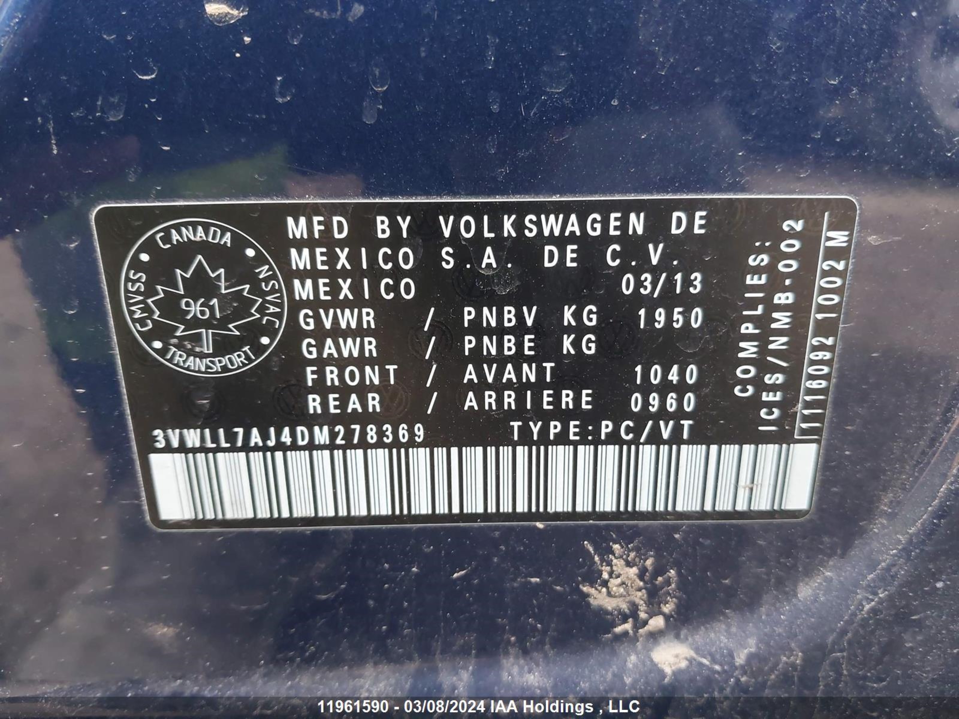 Photo 8 VIN: 3VWLL7AJ4DM278369 - VOLKSWAGEN JETTA 