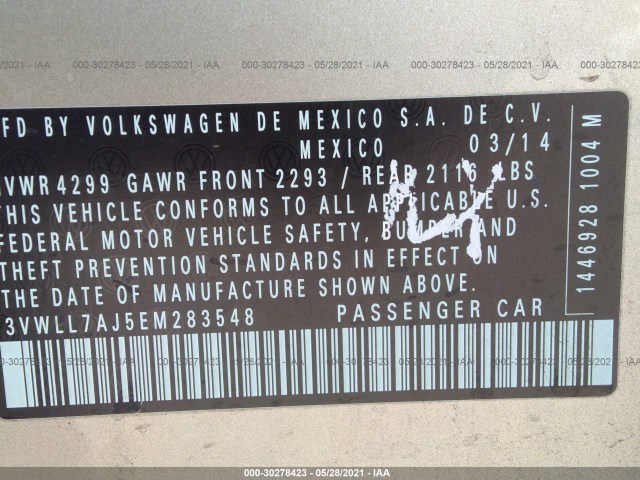 Photo 8 VIN: 3VWLL7AJ5EM283548 - VOLKSWAGEN JETTA SEDAN 