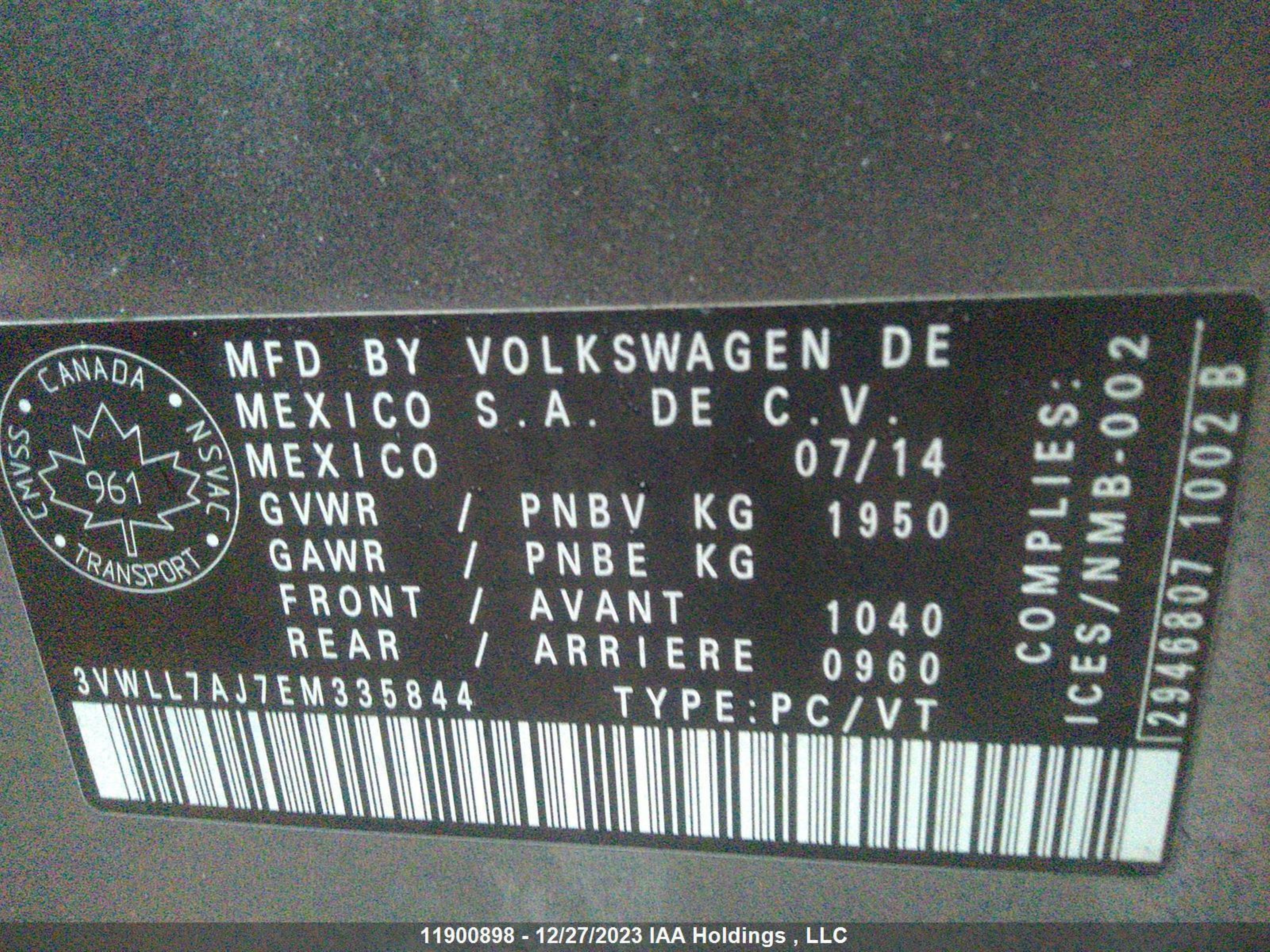 Photo 8 VIN: 3VWLL7AJ7EM335844 - VOLKSWAGEN JETTA 