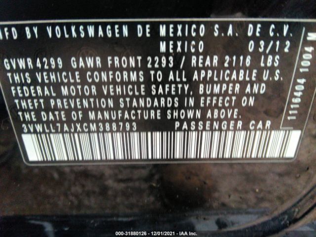 Photo 8 VIN: 3VWLL7AJXCM388793 - VOLKSWAGEN JETTA 