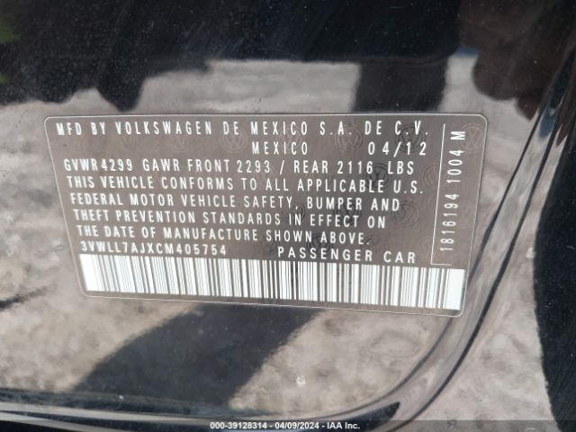 Photo 8 VIN: 3VWLL7AJXCM405754 - VOLKSWAGEN JETTA 