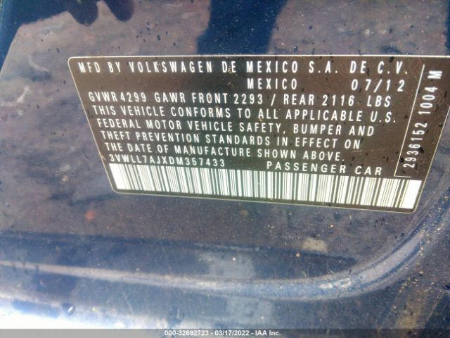 Photo 8 VIN: 3VWLL7AJXDM357433 - VOLKSWAGEN JETTA SEDAN 