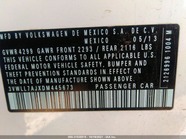 Photo 8 VIN: 3VWLL7AJXDM445673 - VOLKSWAGEN JETTA SEDAN 