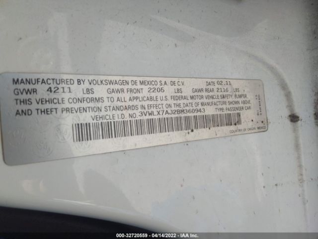 Photo 8 VIN: 3VWLX7AJ2BM360943 - VOLKSWAGEN JETTA SEDAN 