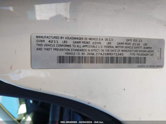 Photo 8 VIN: 3VWLZ7AJ1BM371345 - VOLKSWAGEN JETTA 