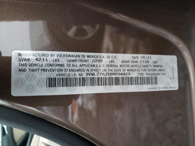 Photo 9 VIN: 3VWLZ7AJ1BM394429 - VOLKSWAGEN JETTA SEL 