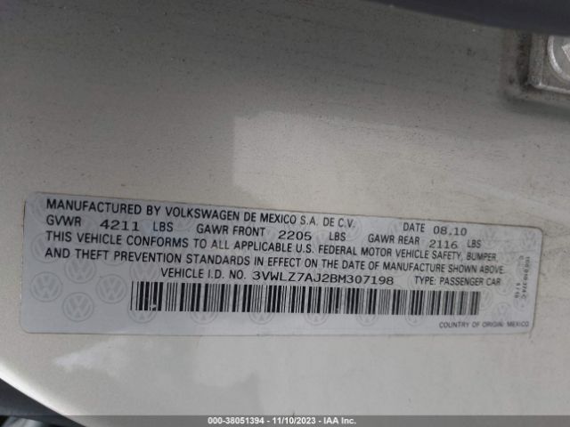 Photo 8 VIN: 3VWLZ7AJ2BM307198 - VOLKSWAGEN JETTA 