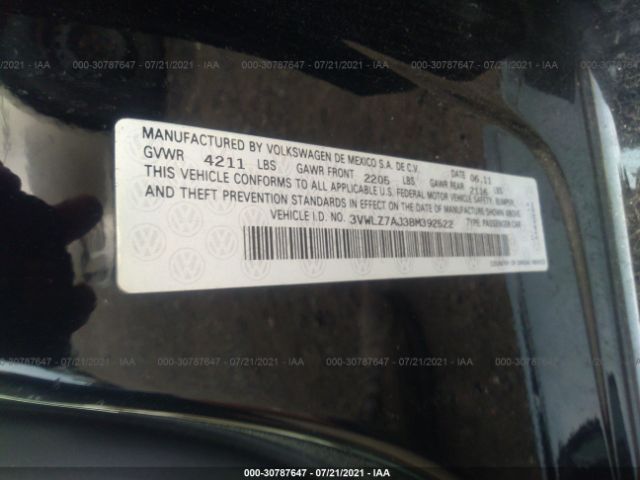 Photo 8 VIN: 3VWLZ7AJ3BM392522 - VOLKSWAGEN JETTA SEDAN 