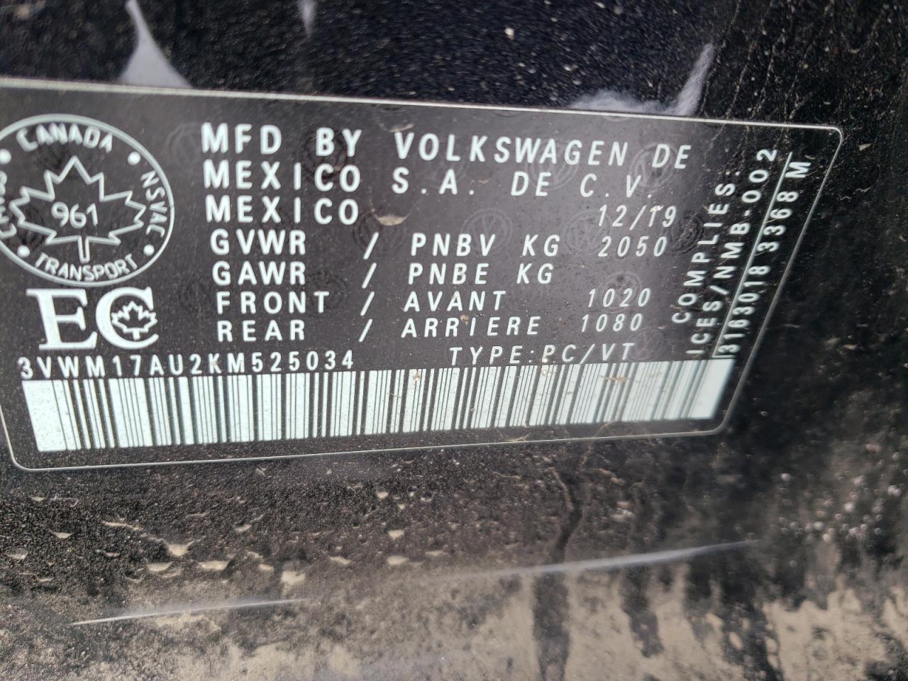 Photo 12 VIN: 3VWM17AU2KM525034 - VOLKSWAGEN GOLF 