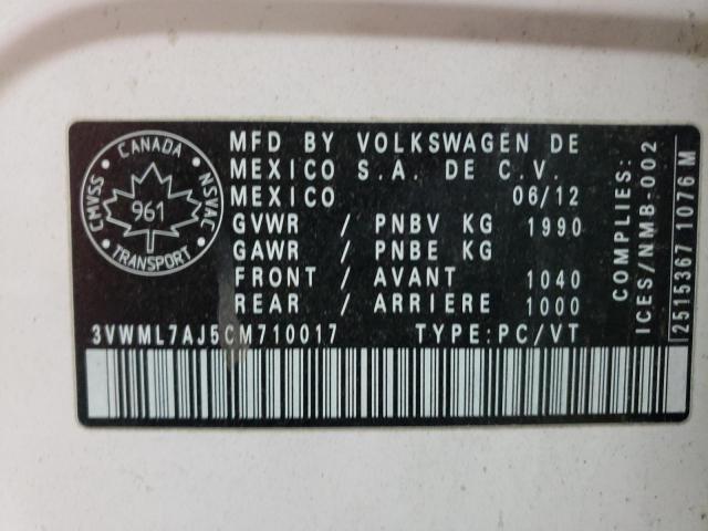 Photo 11 VIN: 3VWML7AJ5CM710017 - VOLKSWAGEN JETTA TDI 