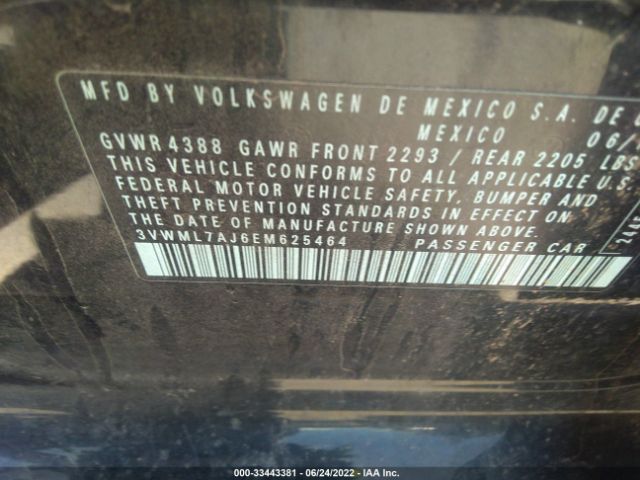 Photo 8 VIN: 3VWML7AJ6EM625464 - VOLKSWAGEN JETTA SPORTWAGEN 