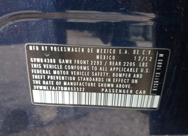 Photo 8 VIN: 3VWML7AJ7DM653322 - VOLKSWAGEN JETTA SPORTWAGEN 