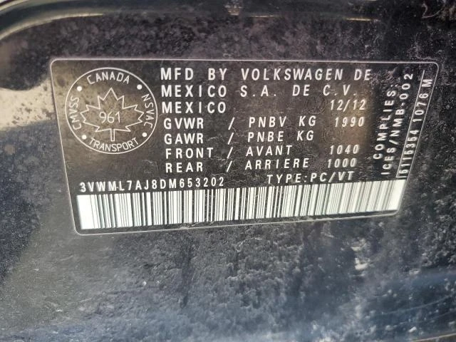 Photo 11 VIN: 3VWML7AJ8DM653202 - VOLKSWAGEN JETTA TDI 