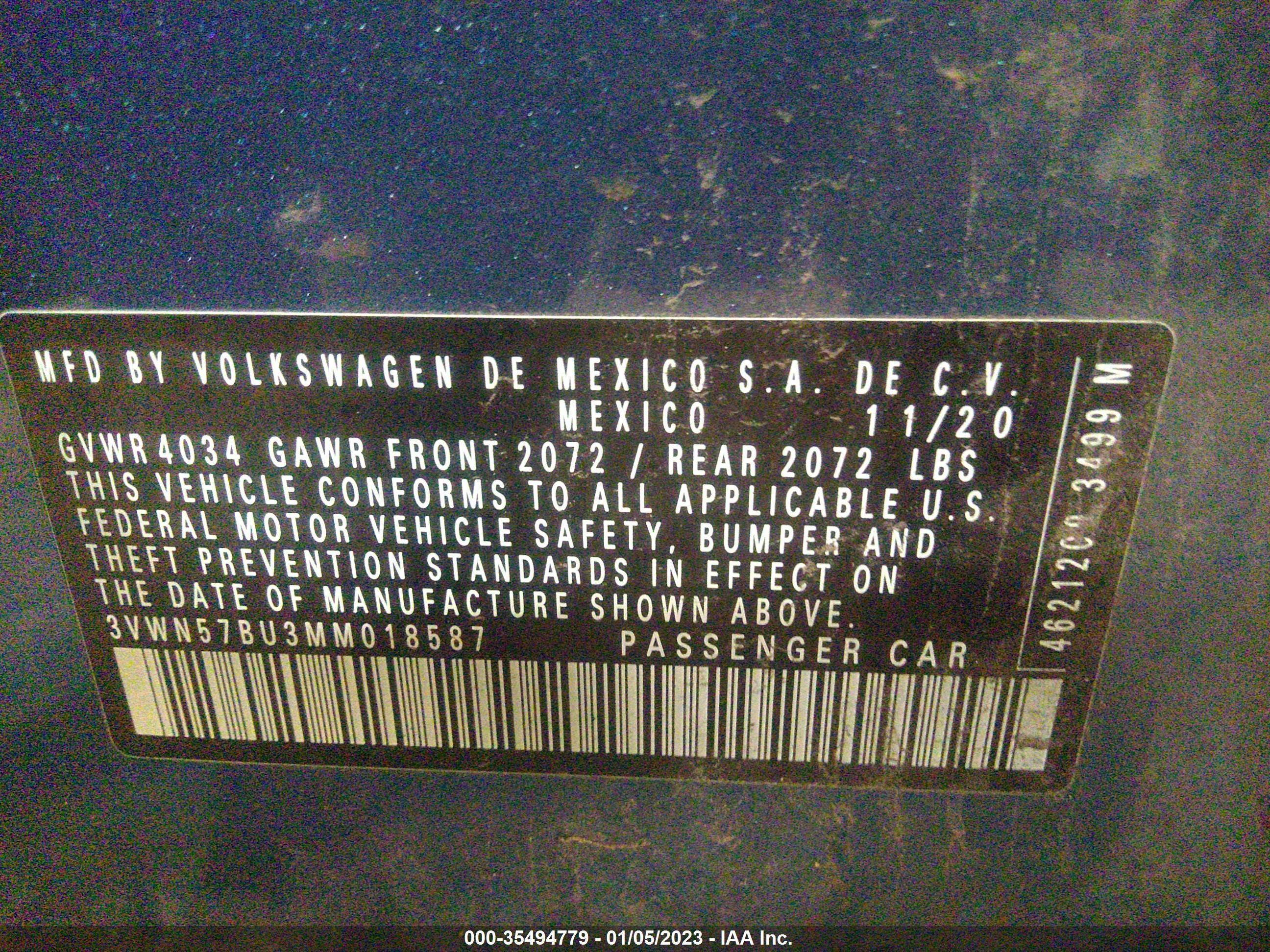 Photo 8 VIN: 3VWN57BU3MM018587 - VOLKSWAGEN JETTA 