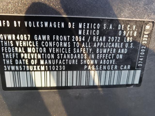 Photo 9 VIN: 3VWN57BUXKM110230 - VOLKSWAGEN JETTA S 