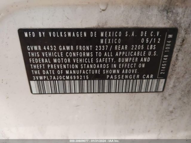 Photo 8 VIN: 3VWPL7AJ0CM699215 - VOLKSWAGEN JETTA SPORTWAGEN 