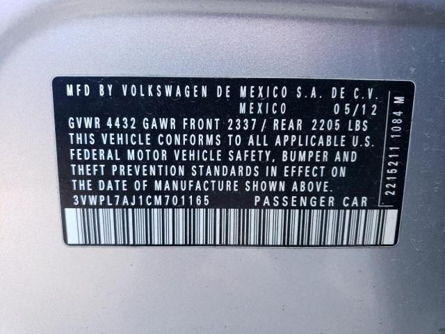 Photo 11 VIN: 3VWPL7AJ1CM701165 - VOLKSWAGEN JETTA 