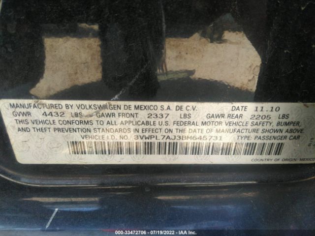 Photo 8 VIN: 3VWPL7AJ3BM645731 - VOLKSWAGEN JETTA SPORTWAGEN 