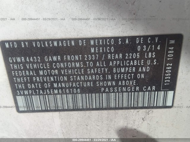 Photo 8 VIN: 3VWPL7AJ5EM616106 - VOLKSWAGEN JETTA SPORTWAGEN 