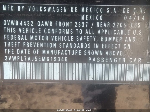 Photo 8 VIN: 3VWPL7AJ5EM619345 - VOLKSWAGEN JETTA SPORTWAGEN 