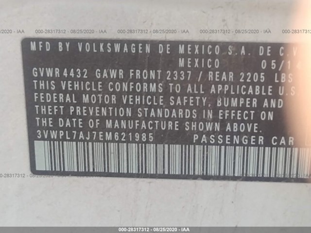 Photo 8 VIN: 3VWPL7AJ7EM621985 - VOLKSWAGEN JETTA SPORTWAGEN 