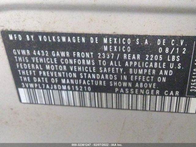 Photo 8 VIN: 3VWPL7AJ8DM615210 - VOLKSWAGEN JETTA SPORTWAGEN 