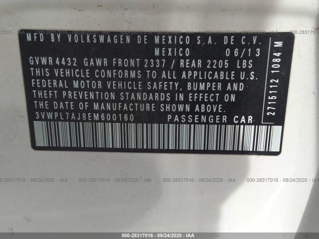 Photo 8 VIN: 3VWPL7AJ8EM600160 - VOLKSWAGEN JETTA SPORTWAGEN 