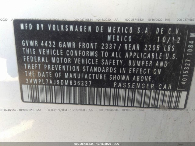 Photo 8 VIN: 3VWPL7AJ9DM636227 - VOLKSWAGEN JETTA SPORTWAGEN 