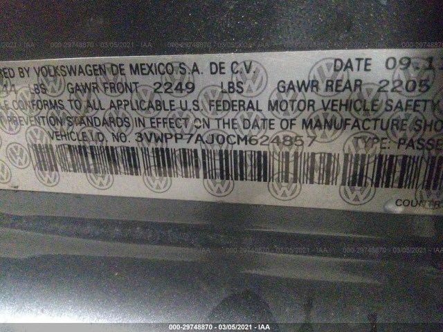 Photo 8 VIN: 3VWPP7AJ0CM624857 - VOLKSWAGEN JETTA 