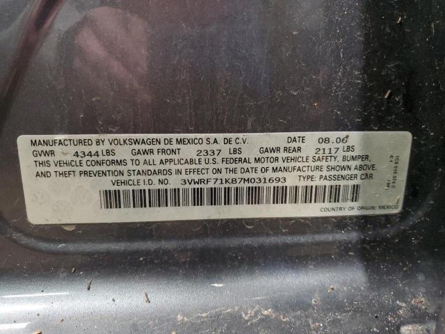 Photo 11 VIN: 3VWRF71K87M031693 - VOLKSWAGEN JETTA 