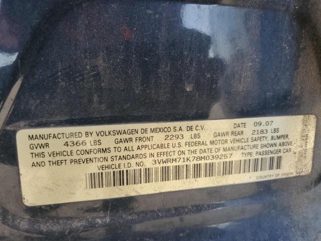 Photo 11 VIN: 3VWRM71K78M039257 - VOLKSWAGEN JETTA SE 