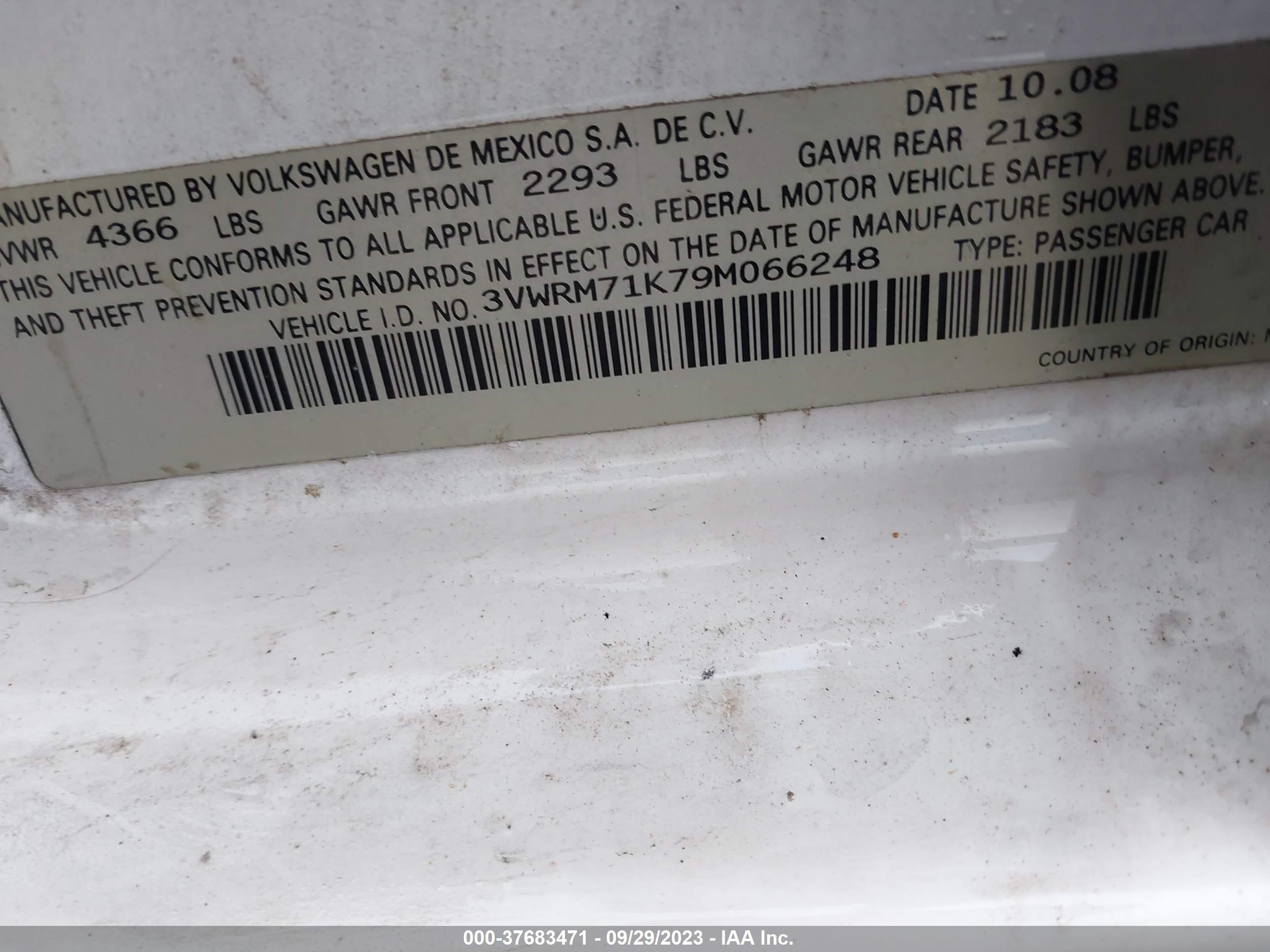 Photo 8 VIN: 3VWRM71K79M066248 - VOLKSWAGEN JETTA 