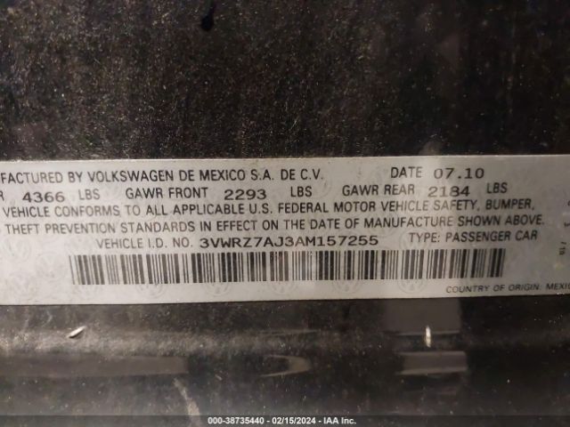 Photo 8 VIN: 3VWRZ7AJ3AM157255 - VOLKSWAGEN JETTA 