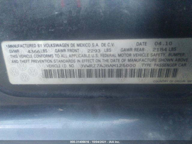 Photo 8 VIN: 3VWRZ7AJ8AM125000 - VOLKSWAGEN JETTA SEDAN 