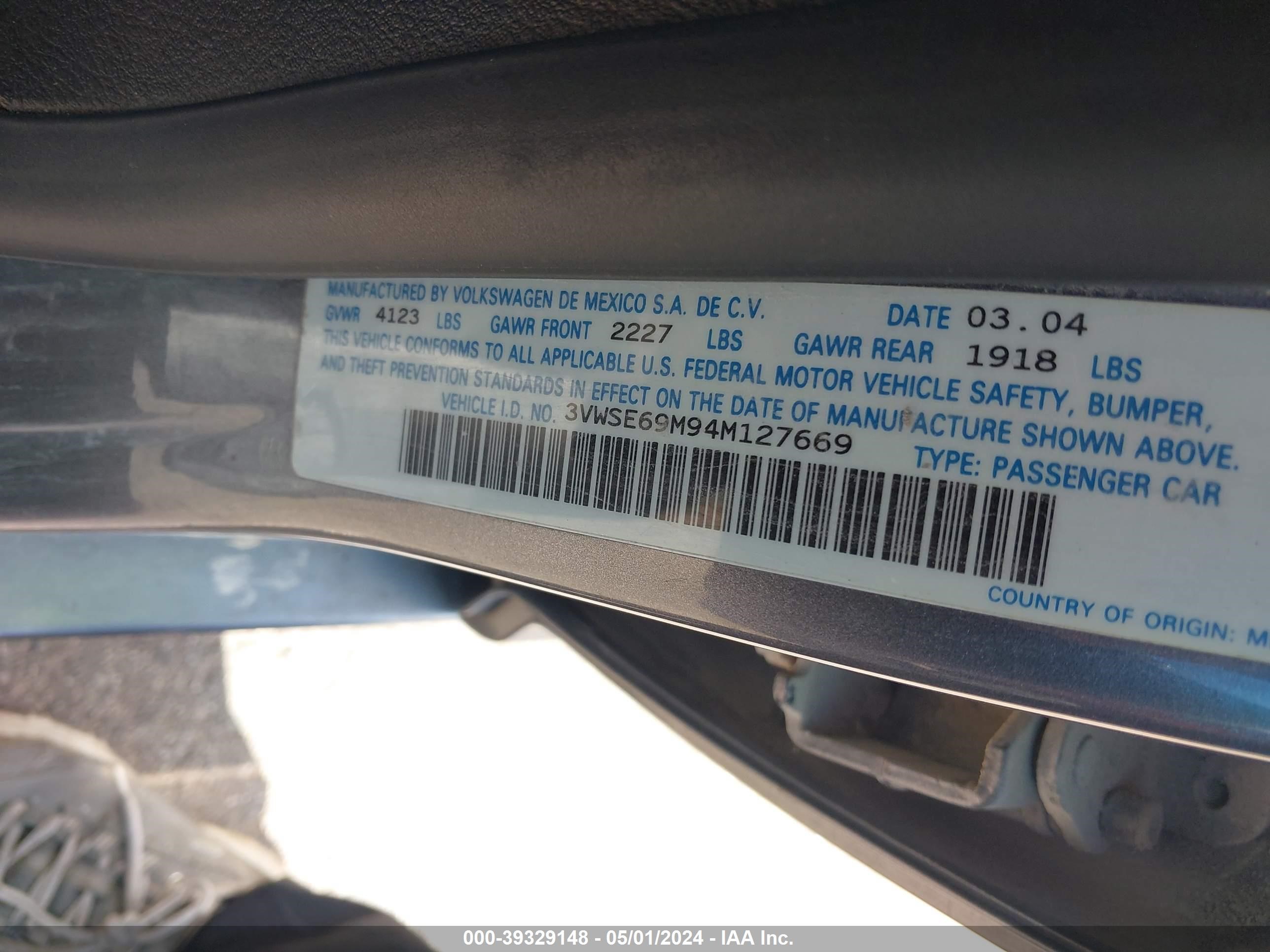 Photo 8 VIN: 3VWSE69M94M127669 - VOLKSWAGEN JETTA 