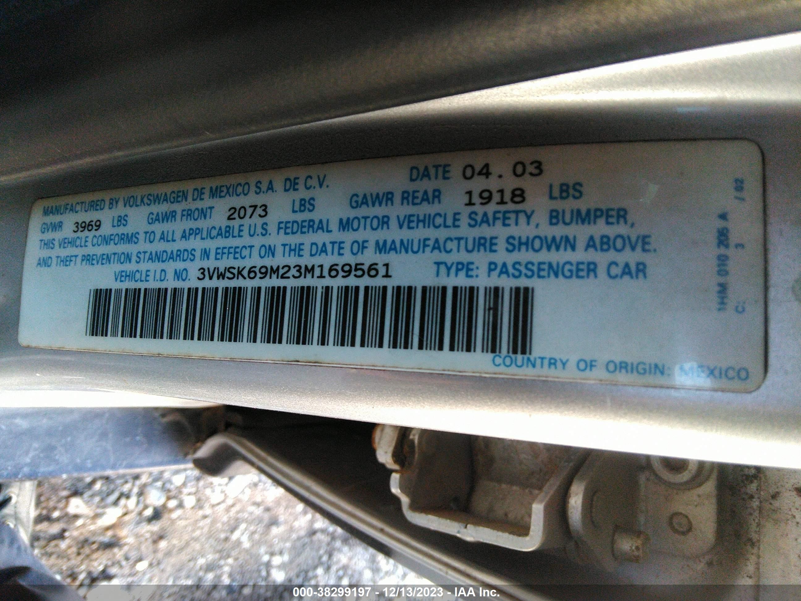 Photo 8 VIN: 3VWSK69M23M169561 - VOLKSWAGEN JETTA 