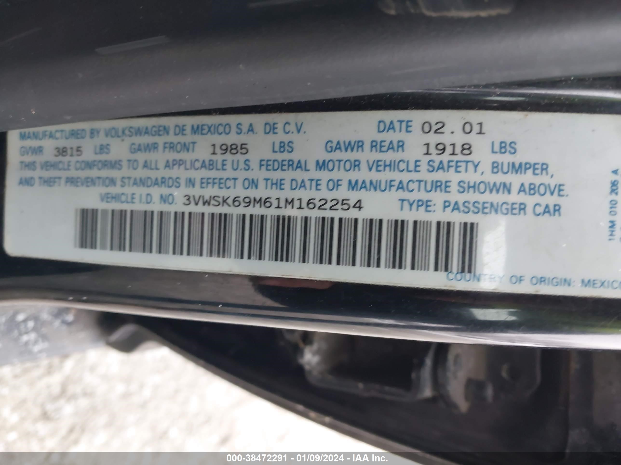 Photo 8 VIN: 3VWSK69M61M162254 - VOLKSWAGEN JETTA 