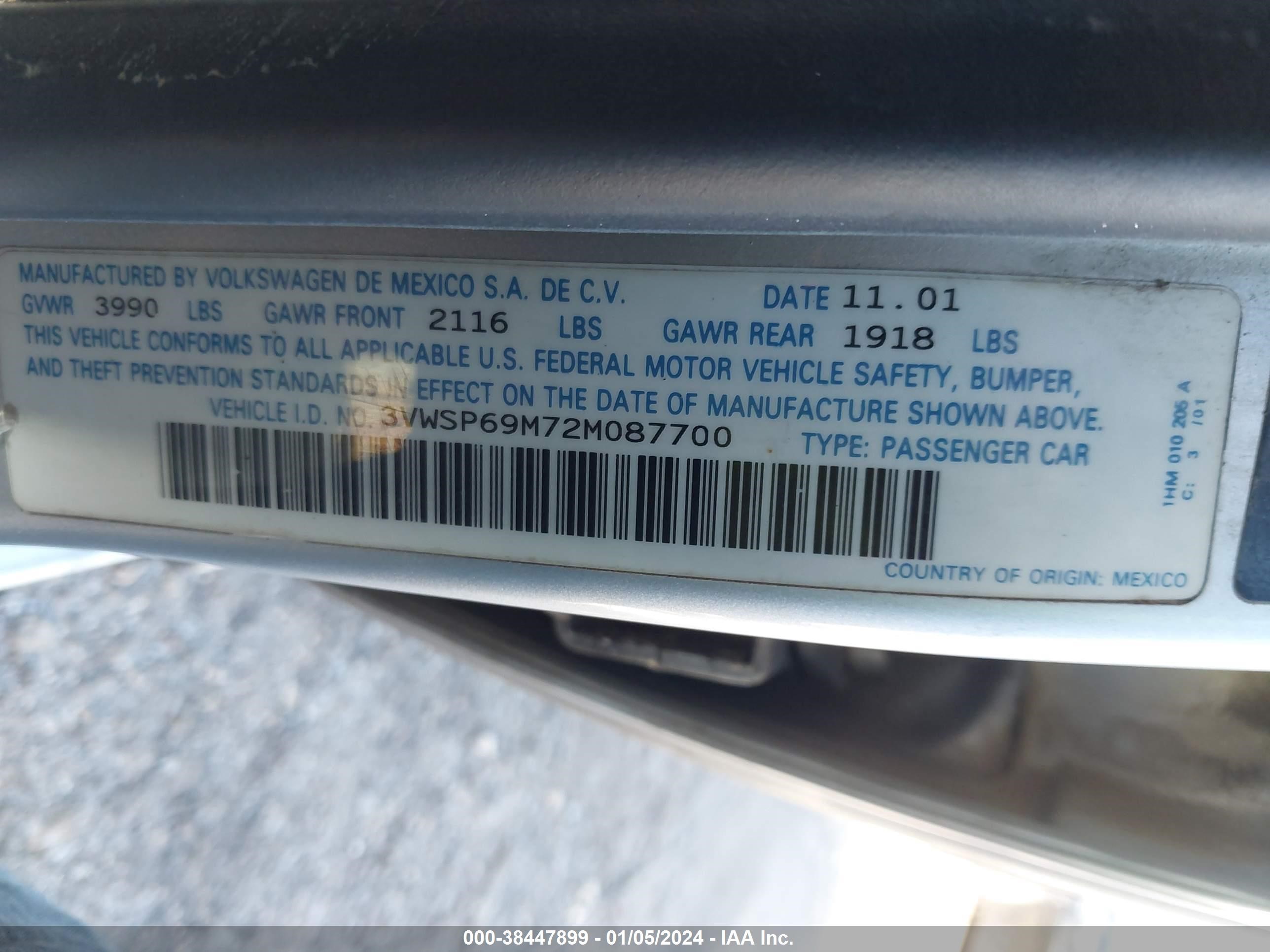 Photo 8 VIN: 3VWSP69M72M087700 - VOLKSWAGEN JETTA 