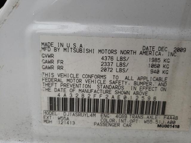 Photo 9 VIN: 4A32B2FF2AE012596 - MITSUBISHI GALANT FE 