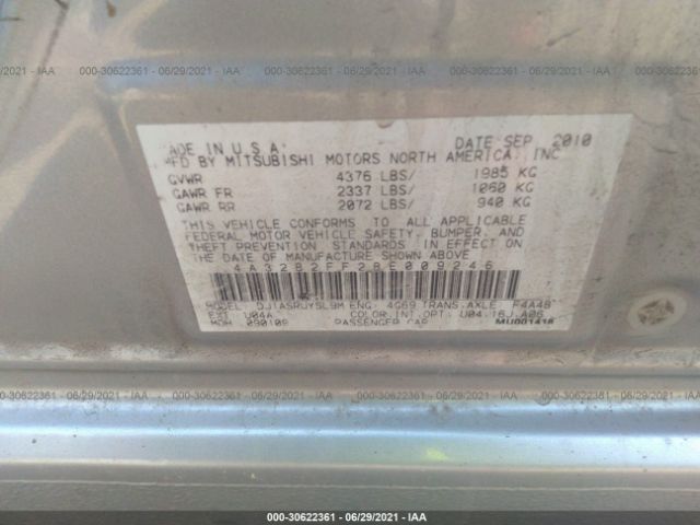 Photo 8 VIN: 4A32B2FF2BE009246 - MITSUBISHI GALANT 