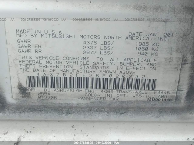 Photo 8 VIN: 4A32B2FF2BE020232 - MITSUBISHI GALANT 