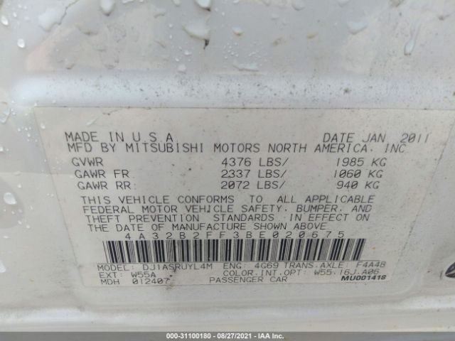 Photo 8 VIN: 4A32B2FF3BE020675 - MITSUBISHI GALANT 