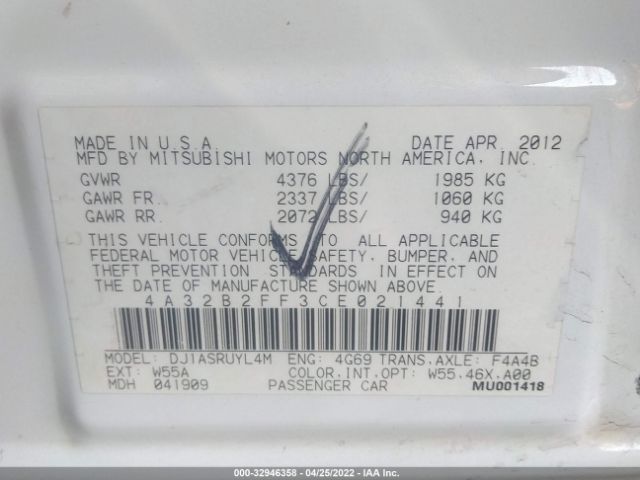 Photo 8 VIN: 4A32B2FF3CE021441 - MITSUBISHI GALANT 