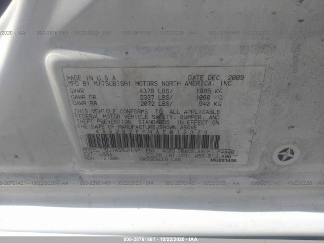 Photo 8 VIN: 4A32B2FF4AE012373 - MITSUBISHI GALANT 