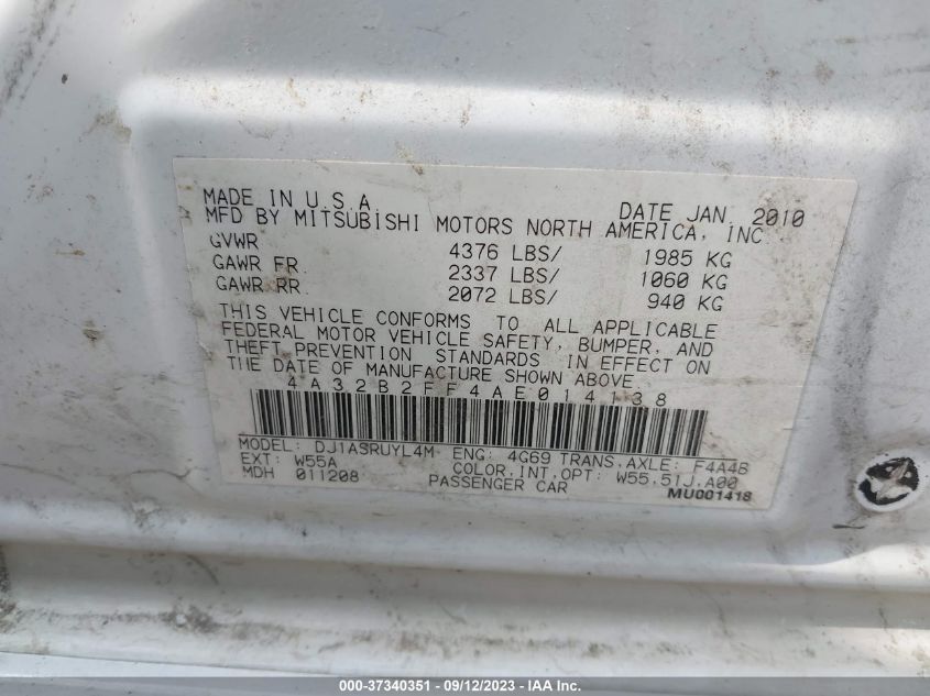 Photo 8 VIN: 4A32B2FF4AE014138 - MITSUBISHI GALANT 