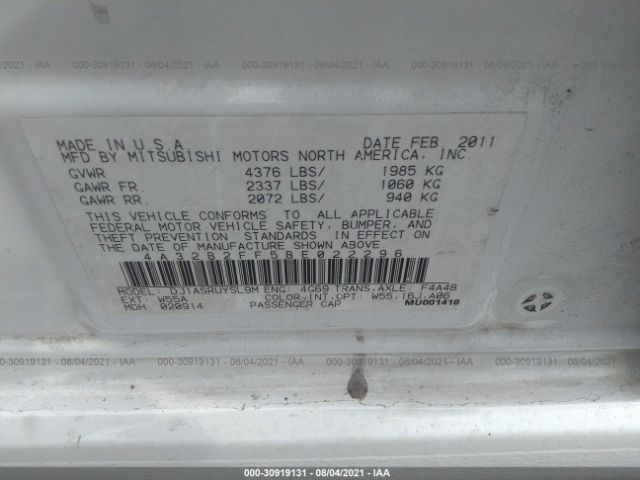 Photo 8 VIN: 4A32B2FF5BE022296 - MITSUBISHI GALANT 