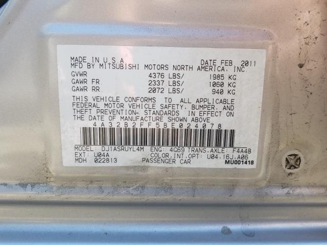 Photo 9 VIN: 4A32B2FF5BE024078 - MITSUBISHI GALANT FE 