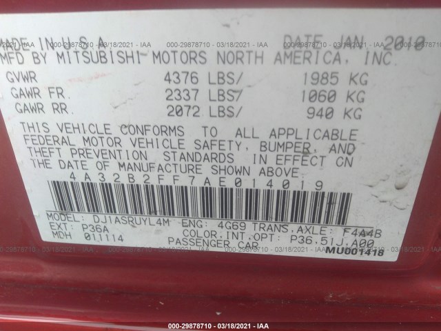 Photo 8 VIN: 4A32B2FF7AE014019 - MITSUBISHI GALANT 