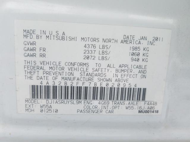 Photo 9 VIN: 4A32B2FF7BE020954 - MITSUBISHI GALANT 