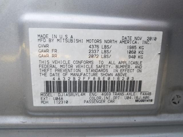 Photo 9 VIN: 4A32B2FF8BE016203 - MITSUBISHI GALANT FE 